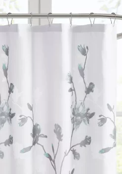 Best Pirce 🔥 Madison Park Magnolia Floral Printed Burnout Shower Curtain 🥰 -Madison Park Shop Belk 1000