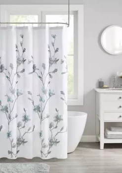 Best Pirce 🔥 Madison Park Magnolia Floral Printed Burnout Shower Curtain 🥰 -Madison Park Shop Belk 1004
