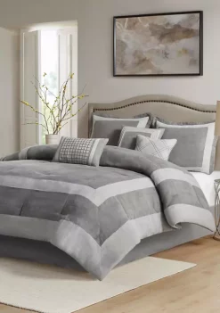 Wholesale 👏 Madison Park Dax 7 Piece Microsuede Comforter Set 🛒