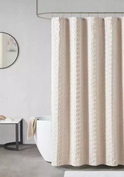 Outlet 🔥 Madison Park Metro Woven Clipped Solid Shower Curtain 😉 -Madison Park Shop Belk 1130