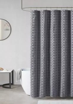 Outlet 🔥 Madison Park Metro Woven Clipped Solid Shower Curtain 😉 -Madison Park Shop Belk 1131