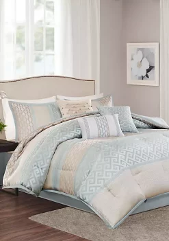 New ✔️ Madison Park Bennett 7-Piece Comforter Set- Aqua 🛒