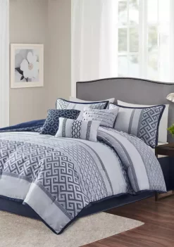 New ✔️ Madison Park Bennett 7-Piece Comforter Set- Aqua 🛒 -Madison Park Shop Belk 1158