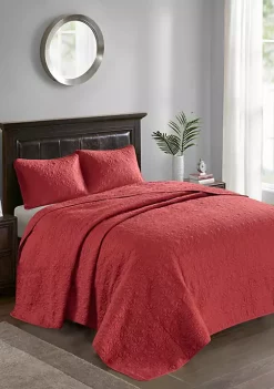 Best Pirce 🤩 Madison Park Quebec 3-Piece Red Bedspread Set 😀 -Madison Park Shop Belk 1163