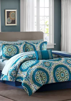 New ❤️ Madison Park Essentials Serenity Complete Comforter Set - Blue ✔️ -Madison Park Shop Belk 1205
