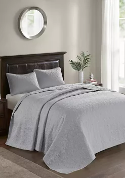 Top 10 😉 Madison Park Quebec 3-Piece Grey Bedspread Set 🔥