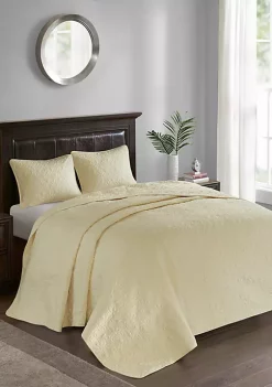 Buy 🔥 Madison Park Quebec 3-Piece Yellow Bedspread Set 👍 -Madison Park Shop Belk 1282