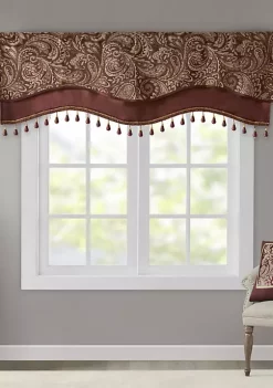 Cheap 🤩 Madison Park Aubrey Jacquard Window Rod Pocket Valance with Beads 😉 -Madison Park Shop Belk 1324