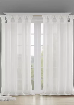 Discount 🤩 Madison Park Rosette Floral Embellished Cuff Tab Top Solid Window Panel 🎉 -Madison Park Shop Belk 1330