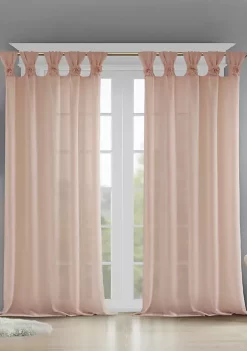 Discount 🤩 Madison Park Rosette Floral Embellished Cuff Tab Top Solid Window Panel 🎉 -Madison Park Shop Belk 1331