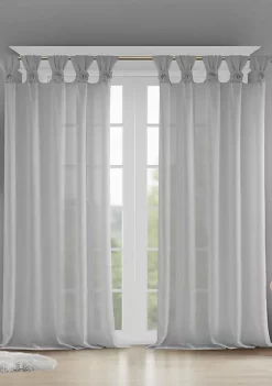 Discount 🤩 Madison Park Rosette Floral Embellished Cuff Tab Top Solid Window Panel 🎉 -Madison Park Shop Belk 1333