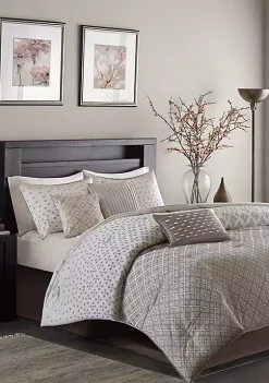 Promo ⭐ Madison Park Biloxi 7-Piece Comforter Set- Silver 😉 -Madison Park Shop Belk 135