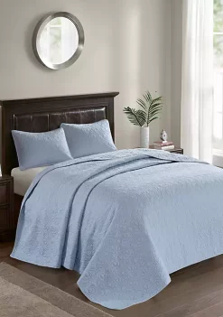 Best Sale 👏 Madison Park Quebec 3-Piece Blue Bedspread Set 💯