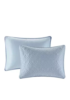 Best Sale 👏 Madison Park Quebec 3-Piece Blue Bedspread Set 💯 -Madison Park Shop Belk 1382