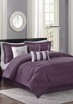Wholesale 🧨 Madison Park Hampton 7-Piece Plum Comforter Set 🥰