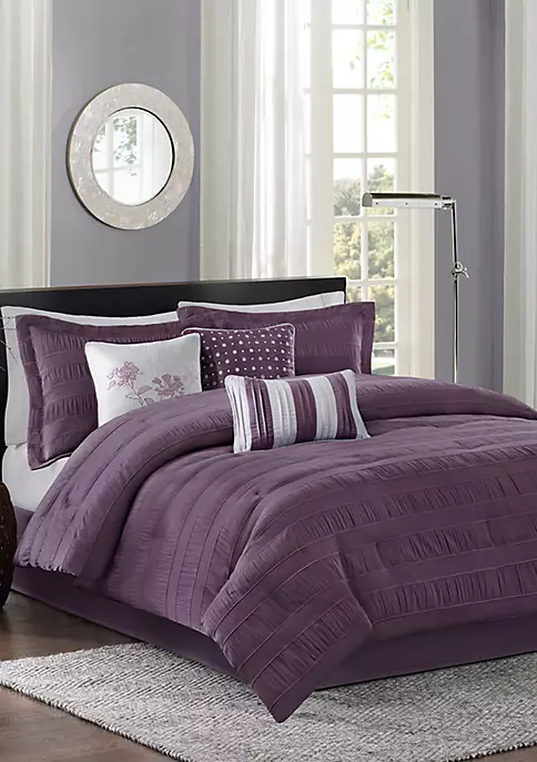 Wholesale 🧨 Madison Park Hampton 7-Piece Plum Comforter Set 🥰 1 Wholesale 🧨 Madison Park Hampton 7-Piece Plum Comforter Set 🥰