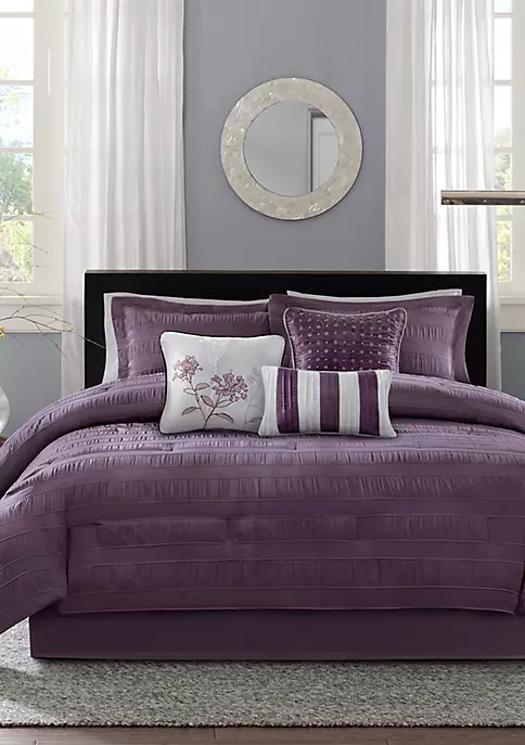Wholesale 🧨 Madison Park Hampton 7-Piece Plum Comforter Set 🥰 2 Wholesale 🧨 Madison Park Hampton 7-Piece Plum Comforter Set 🥰 - Image 2