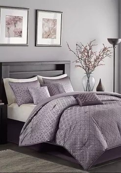 New 🤩 Madison Park Biloxi 7-Piece Comforter Set- Purple 🥰
