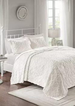 Best reviews of 🥰 Madison Park Sabrina 3-Piece Cotton Chenille White Bedspread Set ❤️ -Madison Park Shop Belk 142