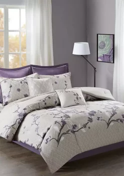 Wholesale 🔔 Madison Park Holly Cotton Comforter Set-Purple 🧨