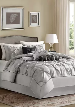 Best Sale 😀 Madison Park Laurel 7-Piece Comforter Set- Grey 🛒 -Madison Park Shop Belk 1603