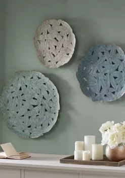 Coupon ✔️ Madison Park Rosalie Feather Painted Iron Round Wall Decor 3 Piece Set 💯