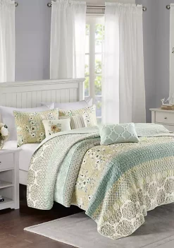 Outlet 😀 Madison Park Willa 6 Piece Reversible Coverlet Set 🧨 -Madison Park Shop Belk 1675