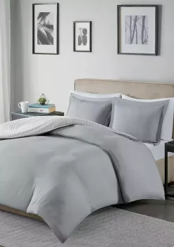 Best reviews of ❤️ Madison Park Essentials Hayden Reversible Stripe Duvet Cover Set ✔️ -Madison Park Shop Belk 1678