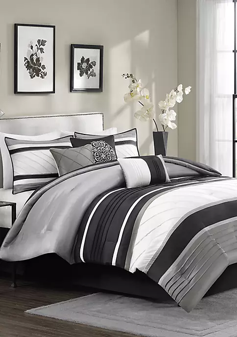Brand new โค๏ธ Madison Park Blaire 7-Piece Comforter Set- Grey ๐ 1 Brand new โค๏ธ Madison Park Blaire 7-Piece Comforter Set- Grey ๐