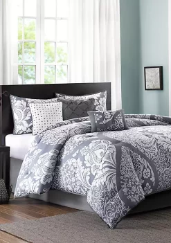 Cheapest ⌛ Madison Park Vienna Slate 7-Piece Queen Comforter Set 90-in. x 90-in. 🔔