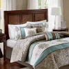 Brand new 🥰 Madison Park Caroline Jacquard 7-Piece Comforter Set - Blue 🔔