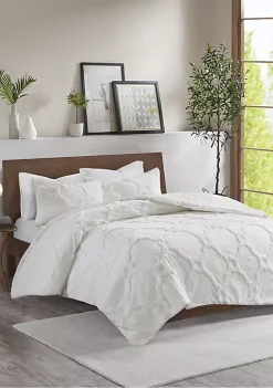 Promo 😉 Madison Park Pacey 3 Piece Tufted Cotton Chenille Geometric Comforter Set 🔔