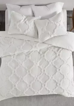 Promo 😉 Madison Park Pacey 3 Piece Tufted Cotton Chenille Geometric Comforter Set 🔔 -Madison Park Shop Belk 1807