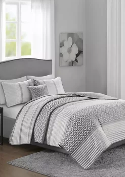 Flash Sale ⌛ Madison Park Bennett 4 Piece Reversible Jacquard Coverlet Set 🛒 -Madison Park Shop Belk 1829