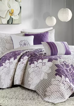 Best Pirce ✨ Madison Park Lola 6-Piece Quilted Purple Coverlet Set 👏