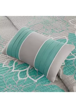 New ❤️ Madison Park Lola 6-Piece Quilted Aqua Coverlet Set 🤩 -Madison Park Shop Belk 1900
