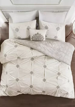 Best Pirce ⌛ Madison Park Malia 4 Piece Embroidered Cotton Reversible Duvet Cover Set ✨ -Madison Park Shop Belk 1994