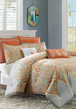 Promo 🌟 Madison Park Nisha Comforter Set-Orange ✔️ -Madison Park Shop Belk 202
