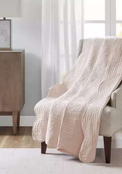 Buy 👏 Madison Park Tuscany Oversized Quilted Throw with Scalloped Edges 😍