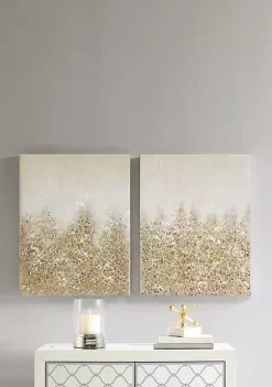 New 👍 Madison Park Golden Glimmer Hand Embellished Canvas 2 Piece Set ✔️ -Madison Park Shop Belk 2039