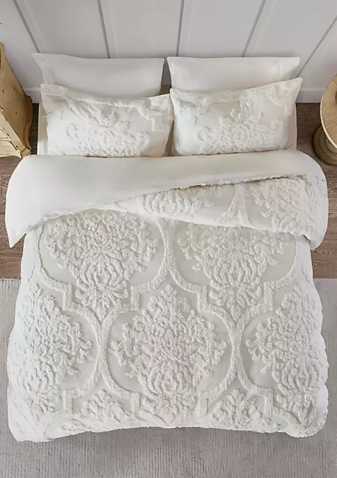 Outlet ๐ Madison Park Viola 3 Piece Tufted Cotton Chenille Damask Duvet Cover Set โ 2 Outlet ๐ Madison Park Viola 3 Piece Tufted Cotton Chenille Damask Duvet Cover Set โ - Image 2