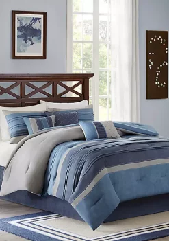 Promo 🎁 Madison Park Collins 7-Piece Navy Comforter Set ⭐