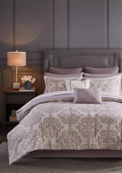 Discount 🎁 Madison Park Essentials Madeline 16 Piece Jacquard Complete Bedding Set with 2 Sheet Sets 🎁