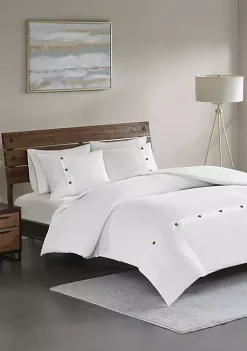 Outlet 🔥 Madison Park Finley 3 Piece Cotton Waffle Weave Duvet Cover Set 👏