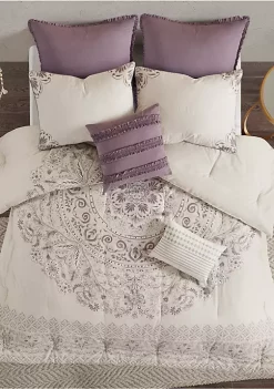 Best Sale 🎁 Madison Park Elise 8 Piece Cotton Printed Reversible Comforter Set 👏 -Madison Park Shop Belk 2160