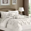 Promo 😀 Madison Park Laurel 7-Piece Comforter Set- White 😀