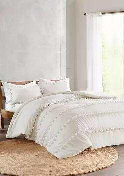 Promo ✔️ Madison Park Leona 3 Piece Pompom Cotton Comforter Set 🥰 -Madison Park Shop Belk 2188