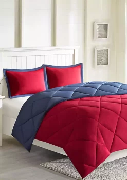 Outlet 😍 Madison Park Larkspur Scotchgard Diamond Quilting Reversible Down Alternative Comforter Set 😉 -Madison Park Shop Belk 222