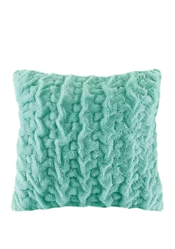 Best Pirce 🧨 Madison Park Ruched Fur 25 in x 25 in Euro Pillow 🎁 -Madison Park Shop Belk 2241