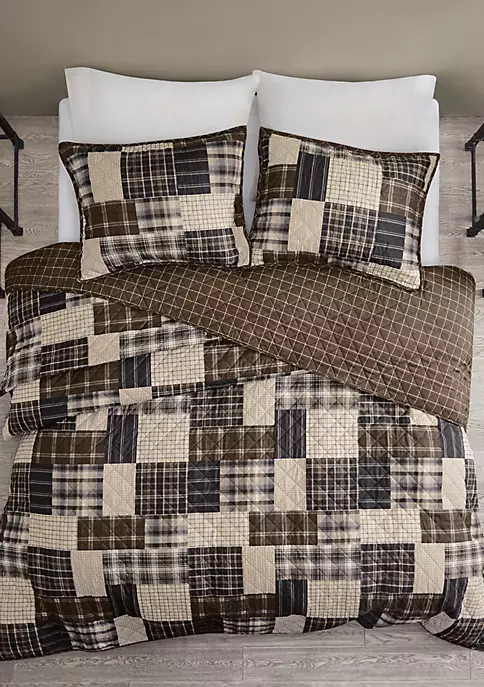 New 👏 Madison Park Timber 3 Piece Reversible Printed Coverlet Set 😀 2 New 👏 Madison Park Timber 3 Piece Reversible Printed Coverlet Set 😀 - Image 2